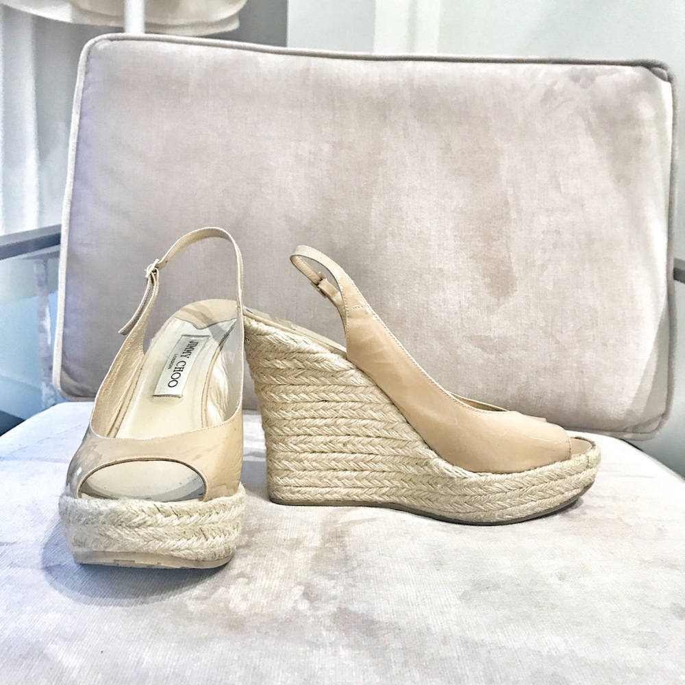 Jimmy Choo nude Patent Wedge